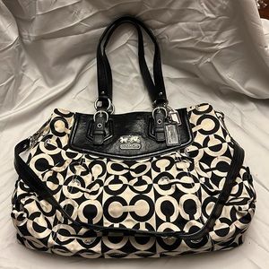Black and White Signature Coach Purse